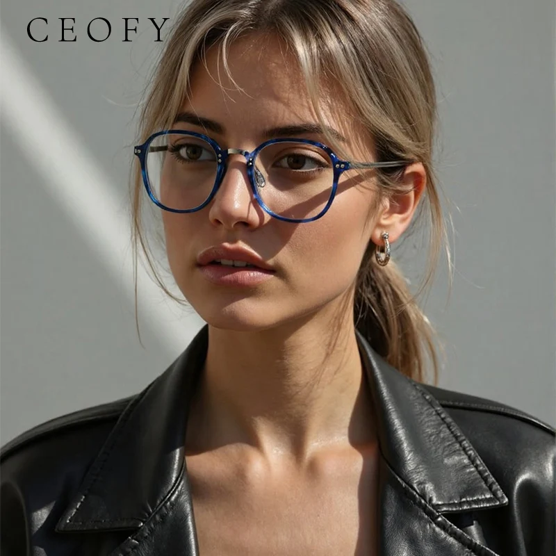 

Ceofy Men Women Titanium High Quality Eyeglasses Frame Ultra-Light Myopia Optical Prescription Glasses Frame New Men Eyewear
