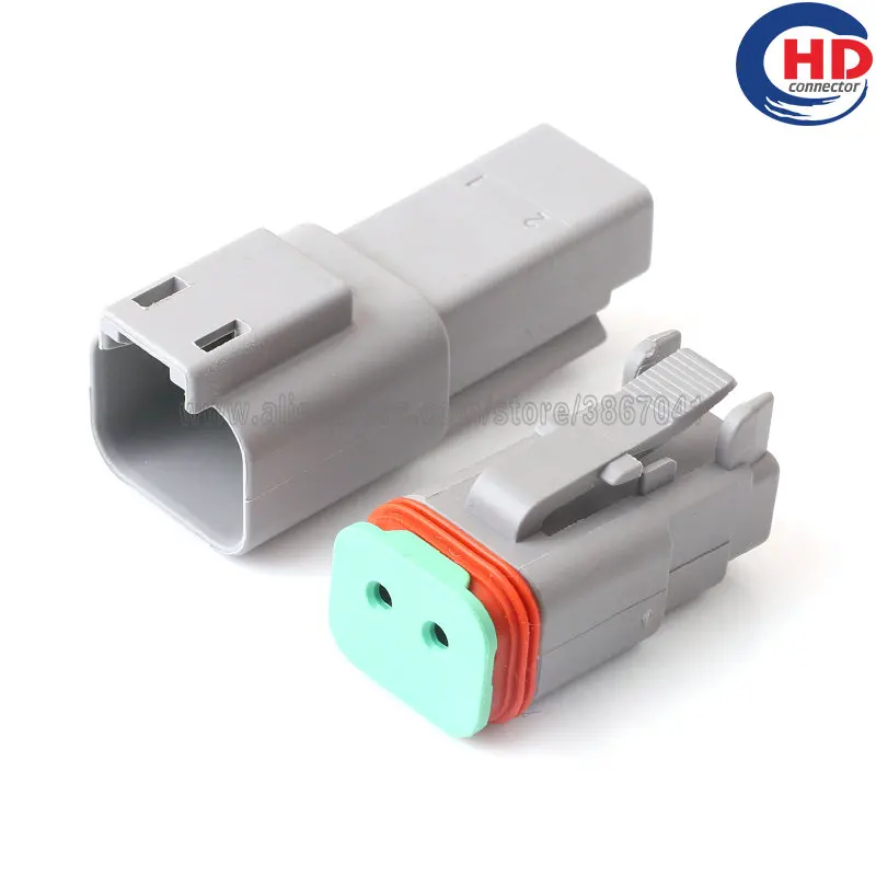 2-PIN Automotive Waterproof Sockets Car 1.6mm Male Female Wiring Harness Connector with Wires Black DT04-2P-E004 DT06-2S-P012