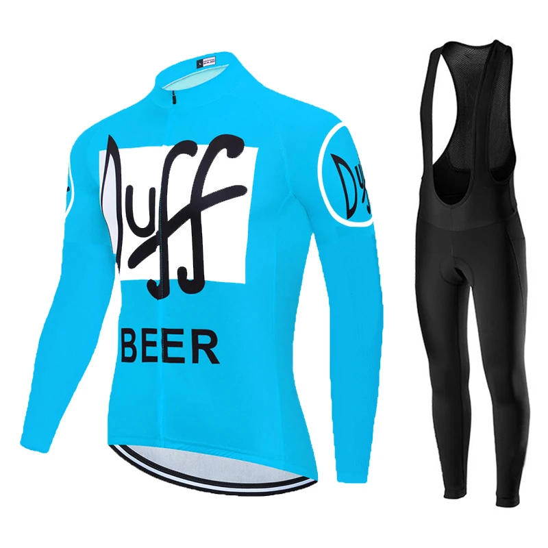 Cycling Jersey Set 2024 DUFF Men Long Sleeves Bike Suit 19D Gel Pad Pants Autumn MTB Maillot Ciclismo Clothing Bicycle Uniform