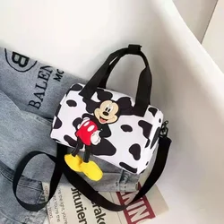 Nowa Disney Mickey Mouse Cartoon Girl Handbag Children Storage Bag Girls Cartoon Mickey Minnie Mouse Bowling Bag Shoulder Bag