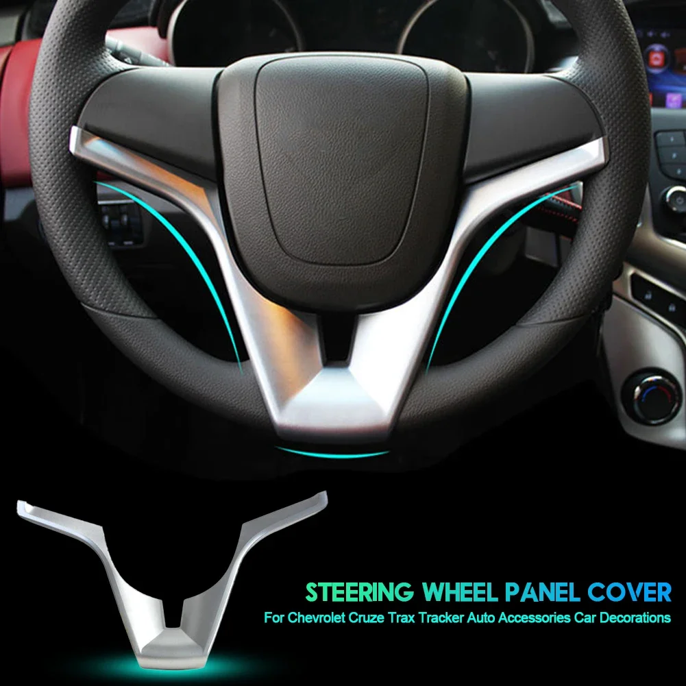 Car Accessories Fit for Chevrolet Cruze Trax Tracker Sonic Car Styling Steering Wheel Chrome Trim Cover Insert Sticker