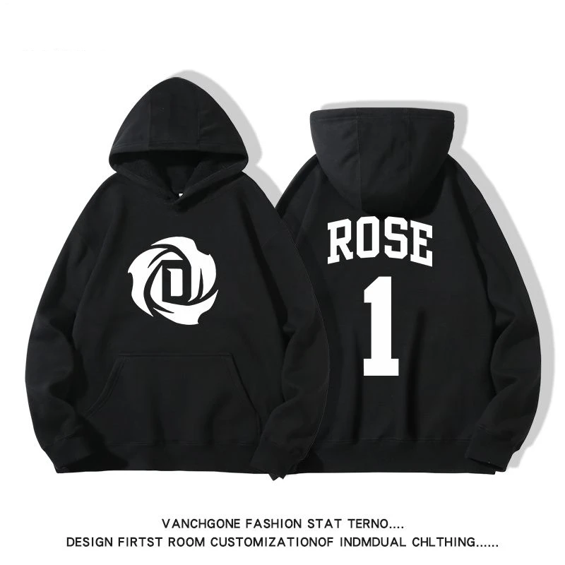 

New Rose 3D Print Hooded Sweatshirt Bulls 1 Jersey Men Women Pullover American Fall and Winter Cotton Loose Adults Tops Jacket