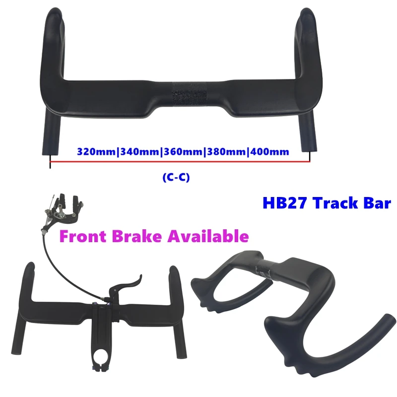 

BIKEDOC HB27 Aero Bunchba Sprint Track Руль 320 мм Карбоновая дуга Глянцевая матовая ручка переднего тормоза
