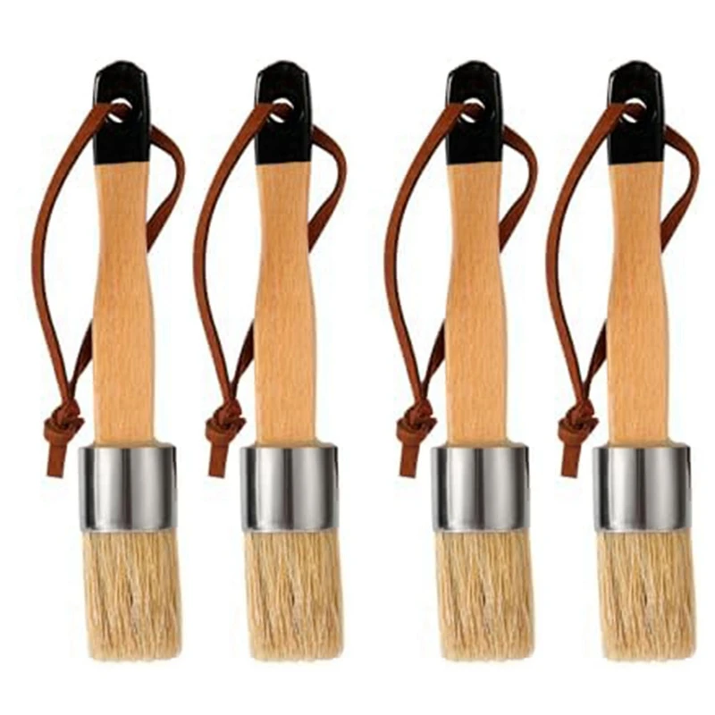 

4 Piece Wax Brush Set Chalk Paint Brushes And Wax Brushes Set Kit For Waxing Furniture, For Milk Painting Acrylic Paint Stencils