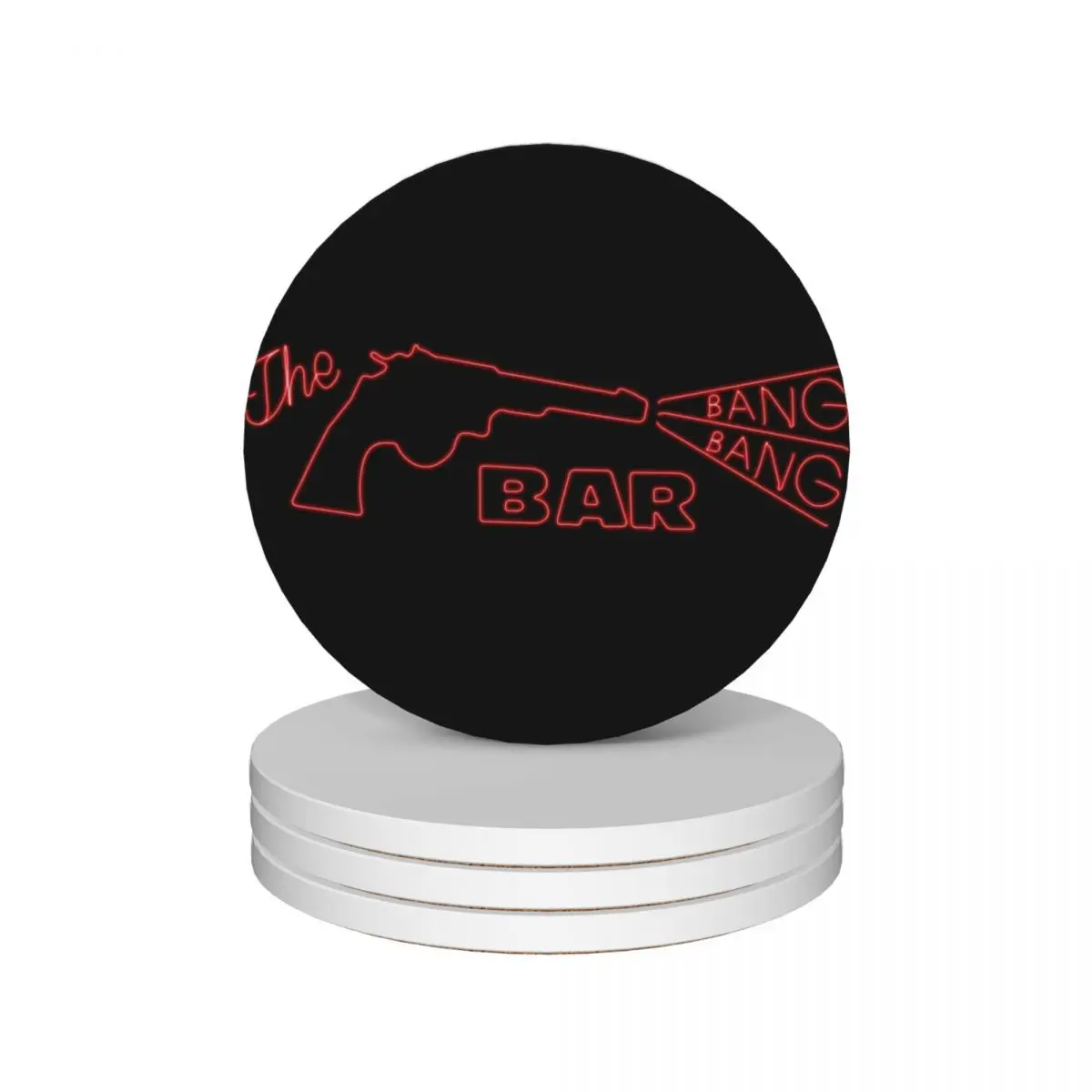 

The Bang Bang Bar Logo Ceramic Coasters (Set of 4) plate cup holder bulk Coasters