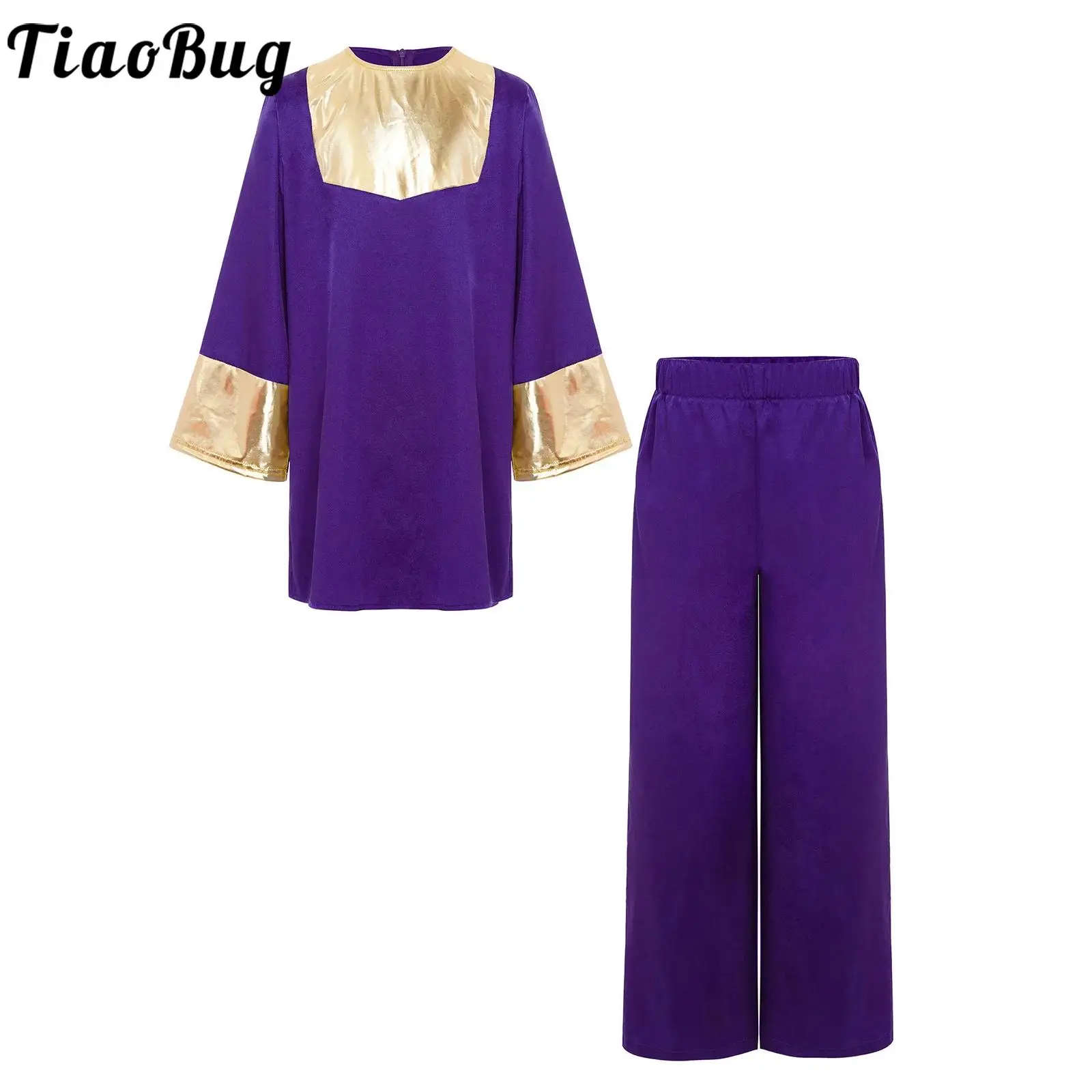 

Детский церковный хор для мальчиков и девочек, христианская одежда, литургический костюм для поклонения, танцевальный костюм с длинными рукавами, топы для священника, комплекты брюк