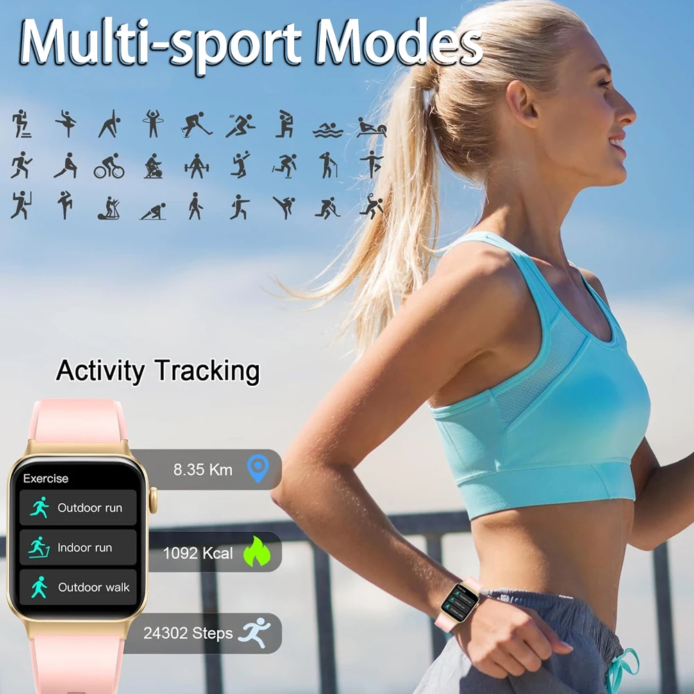 SENBONO Smart Watch for Men Women Bluetooth Call Camera Control Multi-sport Modes Message Reminder Smartwatch for Android iOS