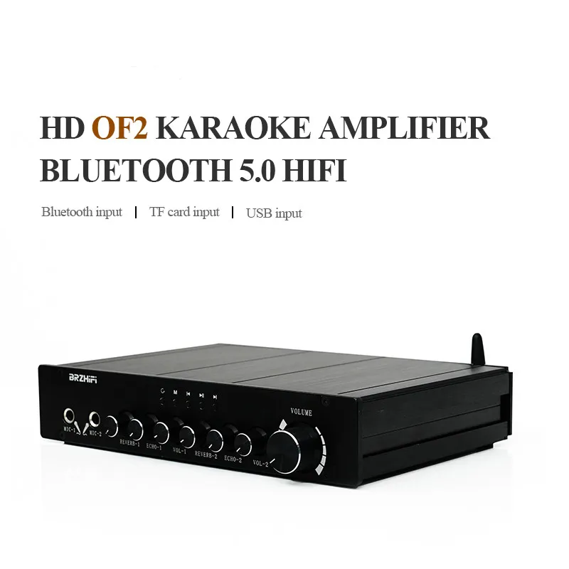 

TPA3255 300W*2 High-power Hifi Bluetooth 5.0 Home Karaoke KTV Class D Audio Amplifier Support Microphone USB TF Card FM Radio