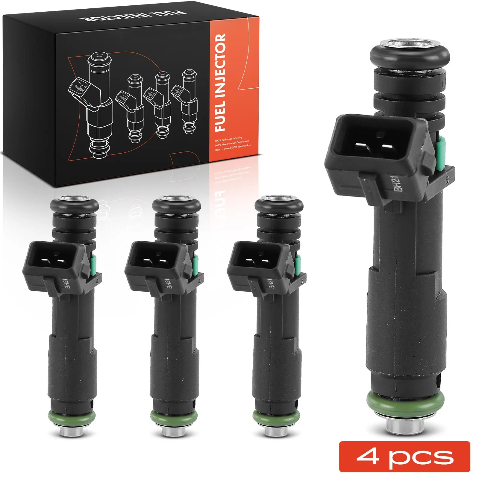 Frankberg 4x Injector Injector nozzle voor Chevrolet Spark Aveo/Kalos notchback 1.2L 25186566 FJ1332 25194429
