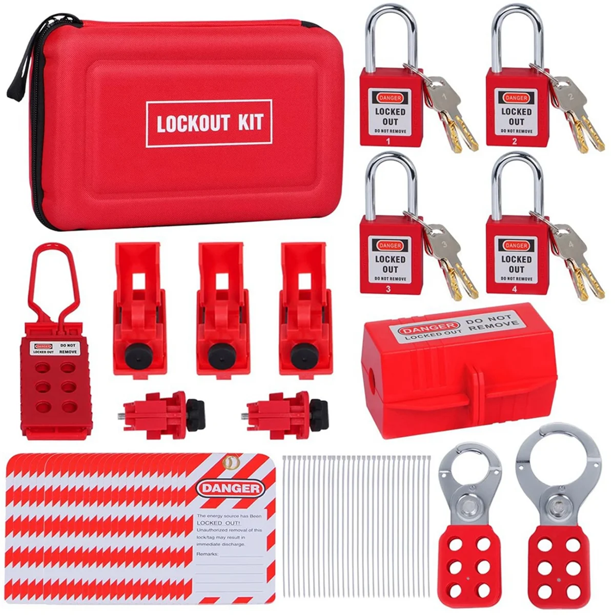 Locking Tag Kit Hasps, Clamps and Universal Multi-Pole Circuit Breaker Locks, Security Padlocks, Plug Locks