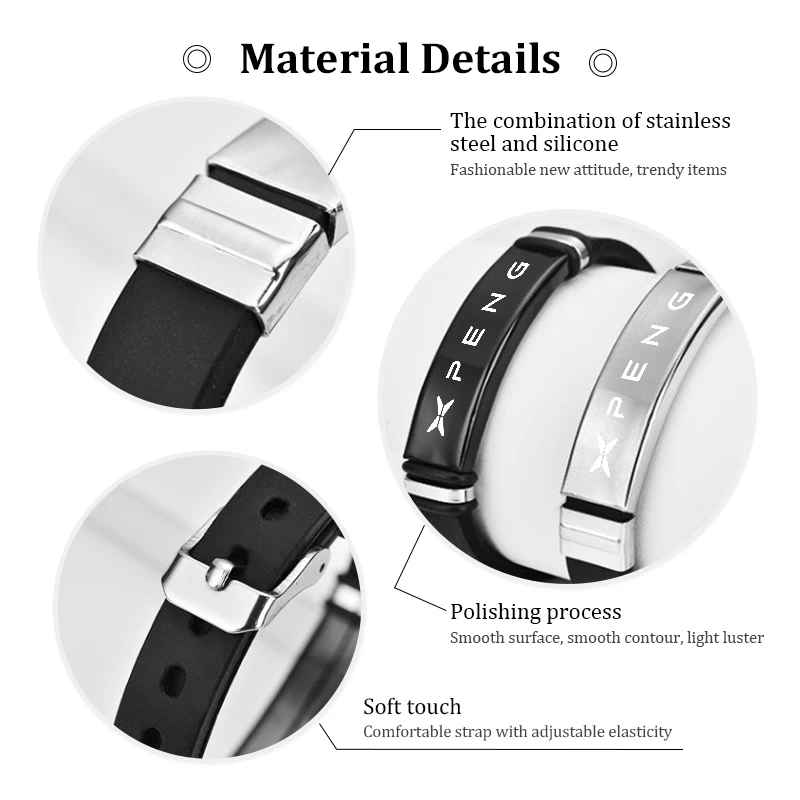 For Xiaopeng Fashion Car Logo Stainless Steel Wristband Men Decoration Accessories Gift Xpeng N5 P5 P7 P7i X9 M03 460 G3i G6 G9