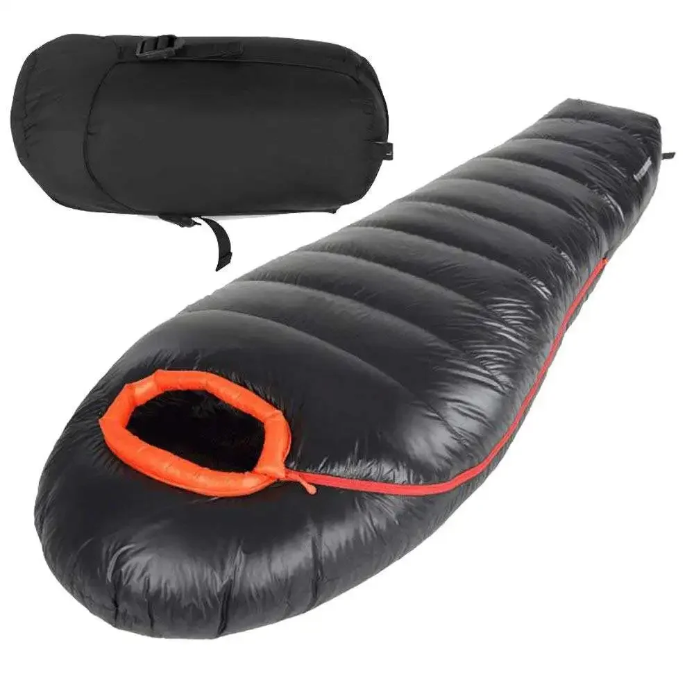 Manufacturer Warm Lightweight Outdoor Camping Hiking 800g Filling Duck Down Mummy Sleeping Bag Winter