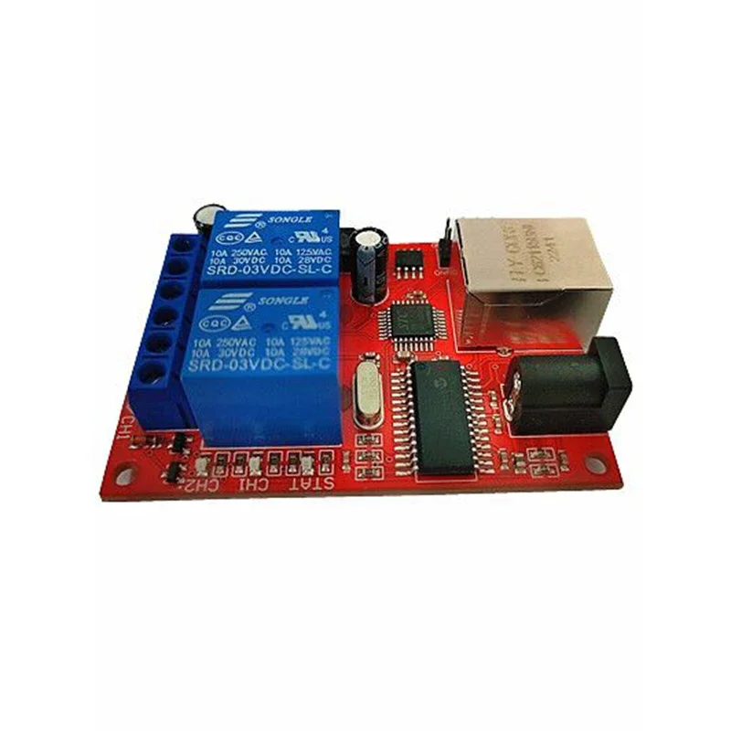 2 Channel Ethernet Relay Module DC 5-12V Network IP Web Relay Controller Switch TCP UDP Module Controller for Mobile APP DIY