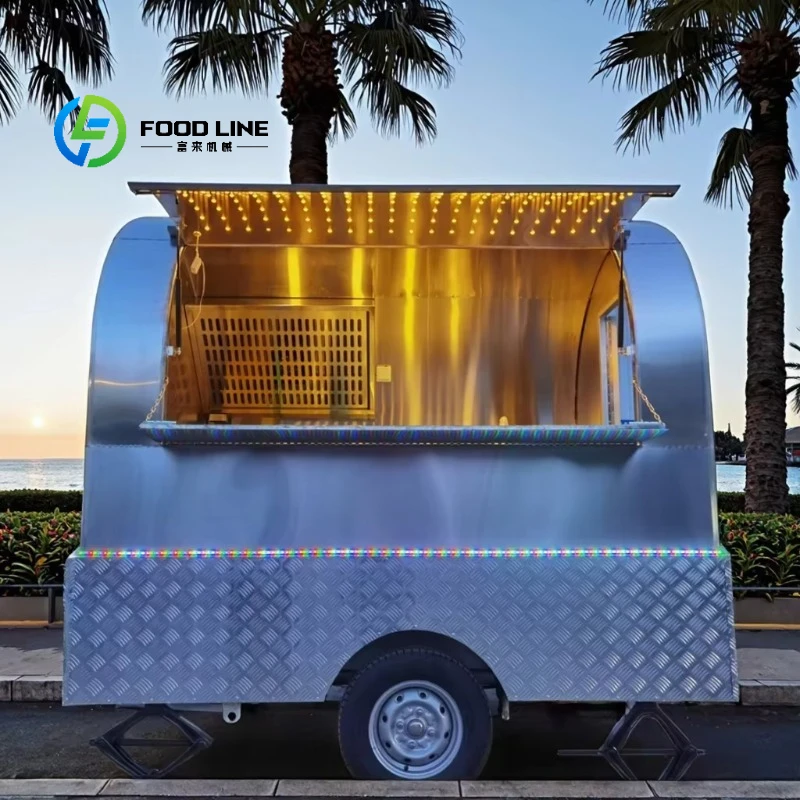 

Commercial Luxury Portable Mobile Toilet Trailer with Double Cabins 220v for Snack Food Hotdogs Candies Chips Food Customized
