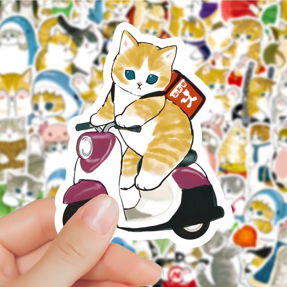 10/30/50PCS Cute Ink Cat Cosplay Cartoon Stickers DIY Laptop Luggage Skateboard Graffiti Decals Fun for Kid Toys Gift