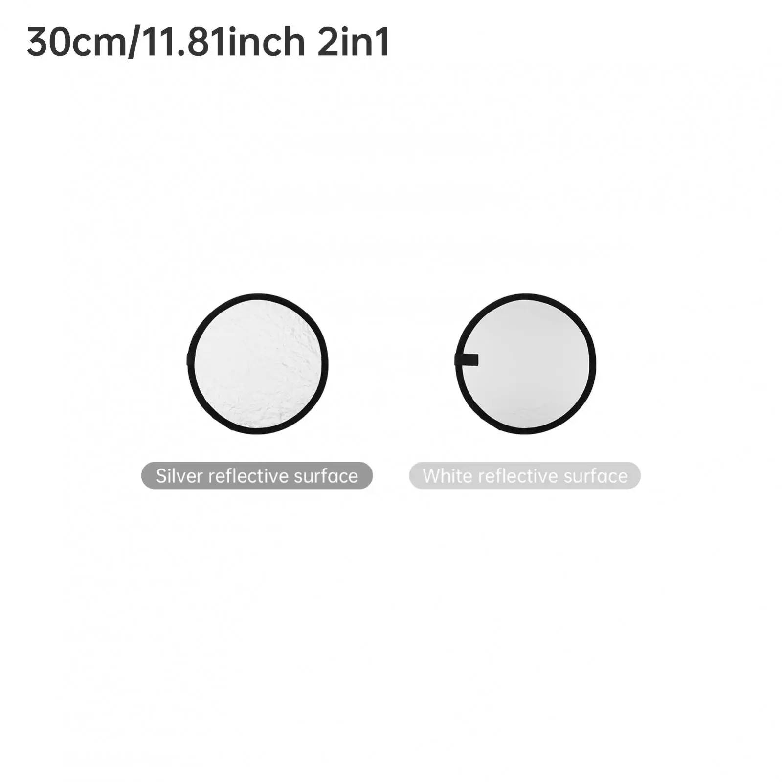 2 في 1 30 / 60 / 80 سم فضي أبيض عاكس الضوء الناشر لإضاءة التصوير الفوتوغرافي في الاستوديو / الإضاءة الخارجية مع حقيبة