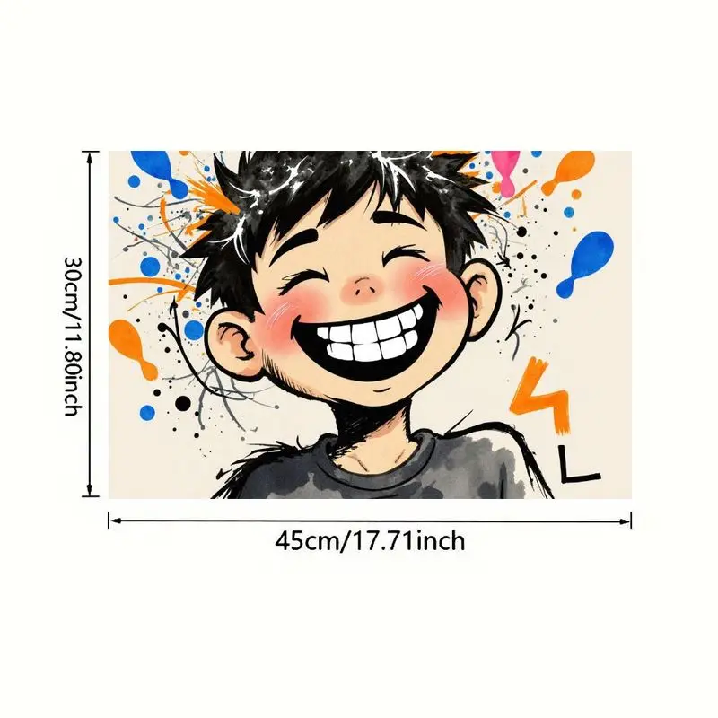 طقم مفرش طاولة مستطيل مكون من 4 قطع، تصميم كرتوني ملون، سهل التنظيف، ديكور مطبخ عصري، مثالي للتجمعات. #3