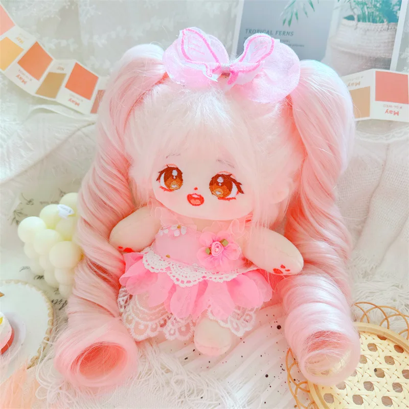 

20cm Cute Pink Princess Doll Clothes Kawaii Idol Doll Outfit Accessories Pink Mesh Skirt Overall for Girls Soft Plush Toys Gifts