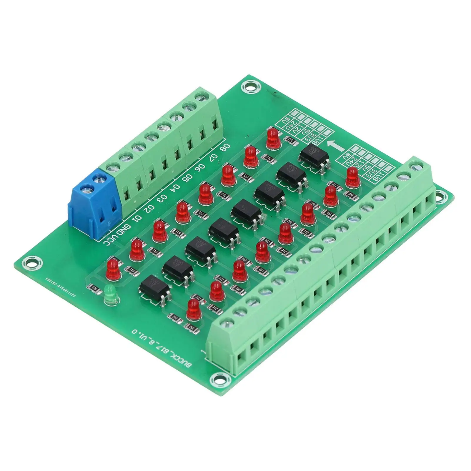 8-Channel Optical Isolation Module 5V Optocoupler Relay for pnp /NPN Applications - Isolator Module