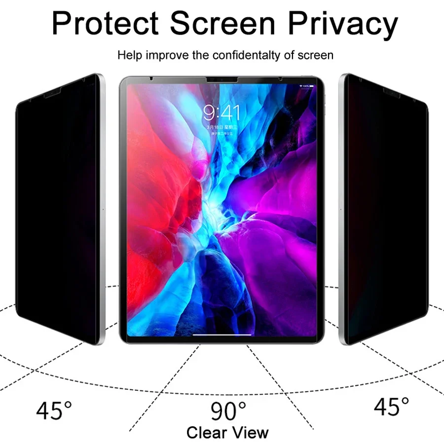 Proteggi schermo privacy antiriflesso per iPad 5 6 7 8 9 10a generazione Air 1 2 3 4 Pro 2024 M4 Mini PET magnetico con sensazione di carta