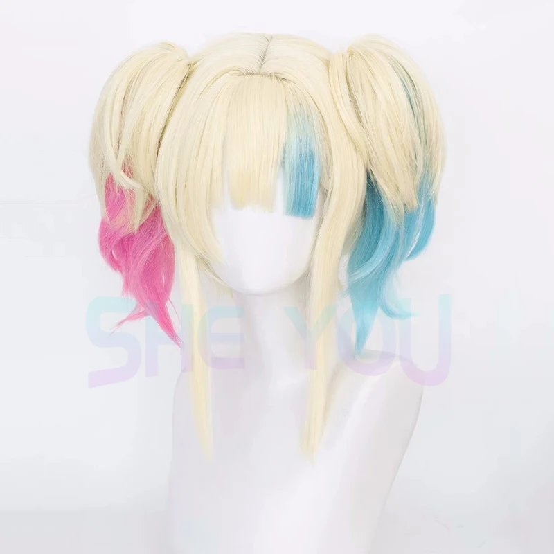 Quinn Wig 40cm  Double Ponytails Wig Cosplay Anime Cosplay Heat Resistant Synthetic Wig + Wig CAp