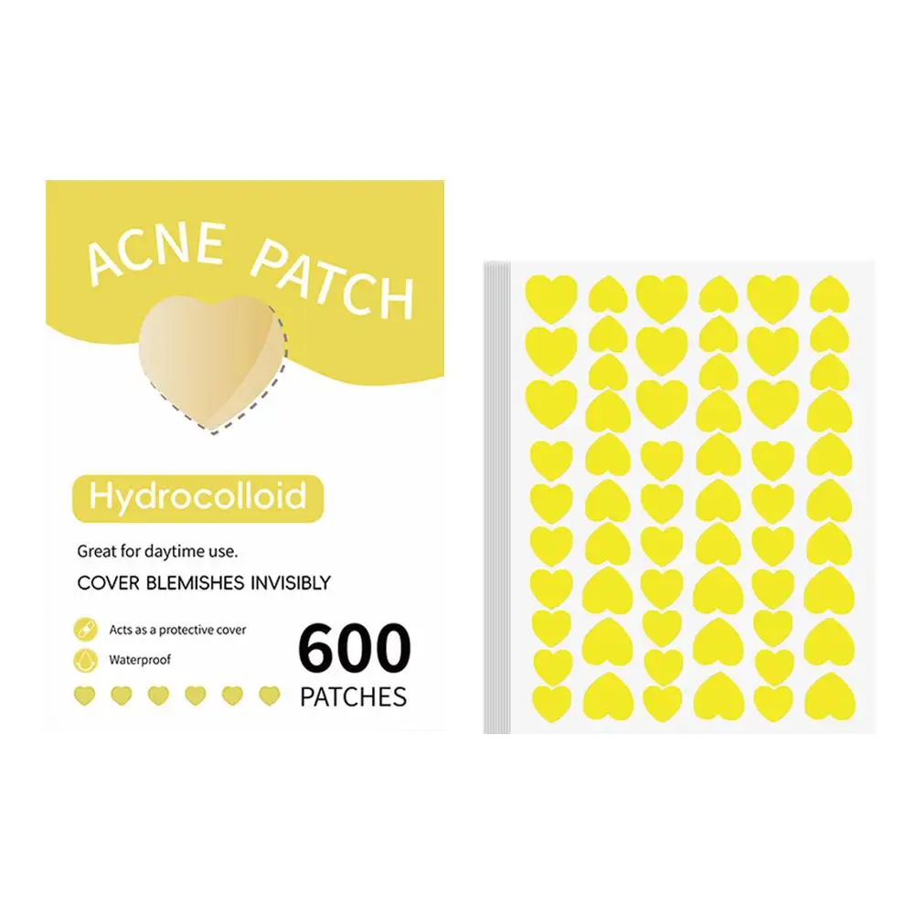 600/1200 pz stella Acne/brufolo Patch, Patch di copertura assorbente dell'acne a forma di stella gialla, idrocolloide invisibile per il viso Acne Dot X6F2