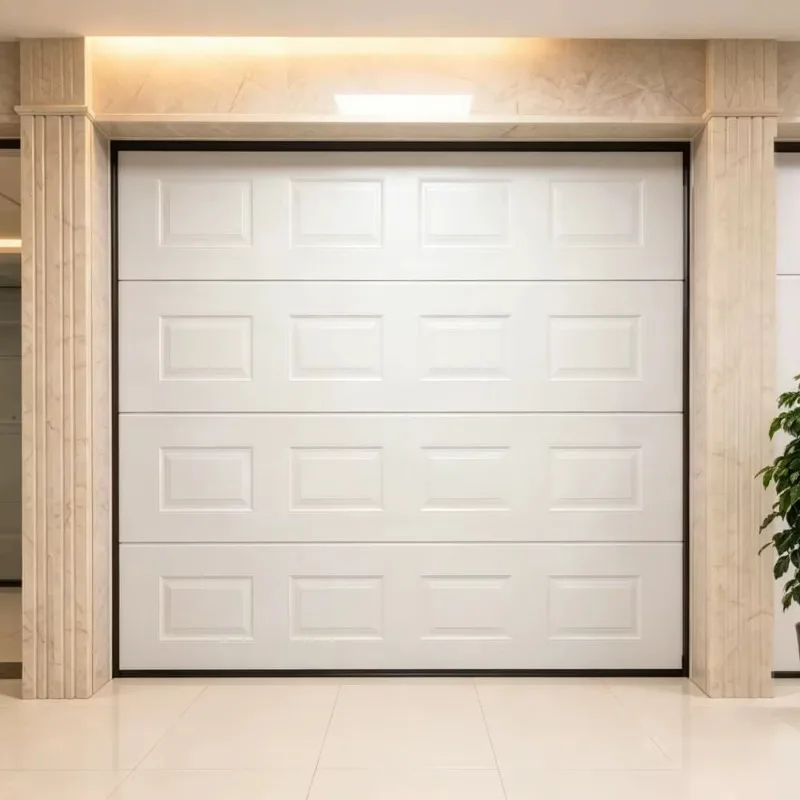 Low Maintenance Thermal Insulated Sectional Door Stable Lifting Track System for Centers and Commercial Parking Lots