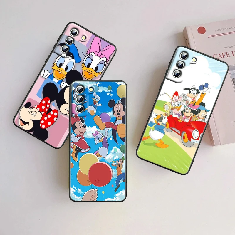 Disney Mickey Mouse Family For Samsung Galaxy S24 S23 S22 S21 S20 FE S10 S10E Plus Ultra Pro Lite 5G Black Funda Phone Case