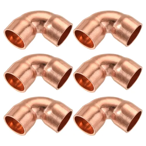 3-10 Uds codo de 90 grados conector de tubería de cobre conexión de soldadura de giro corto 3/8 1/2 pulgadas ID extremo de cobre alimentación soldadura aire acondicionado