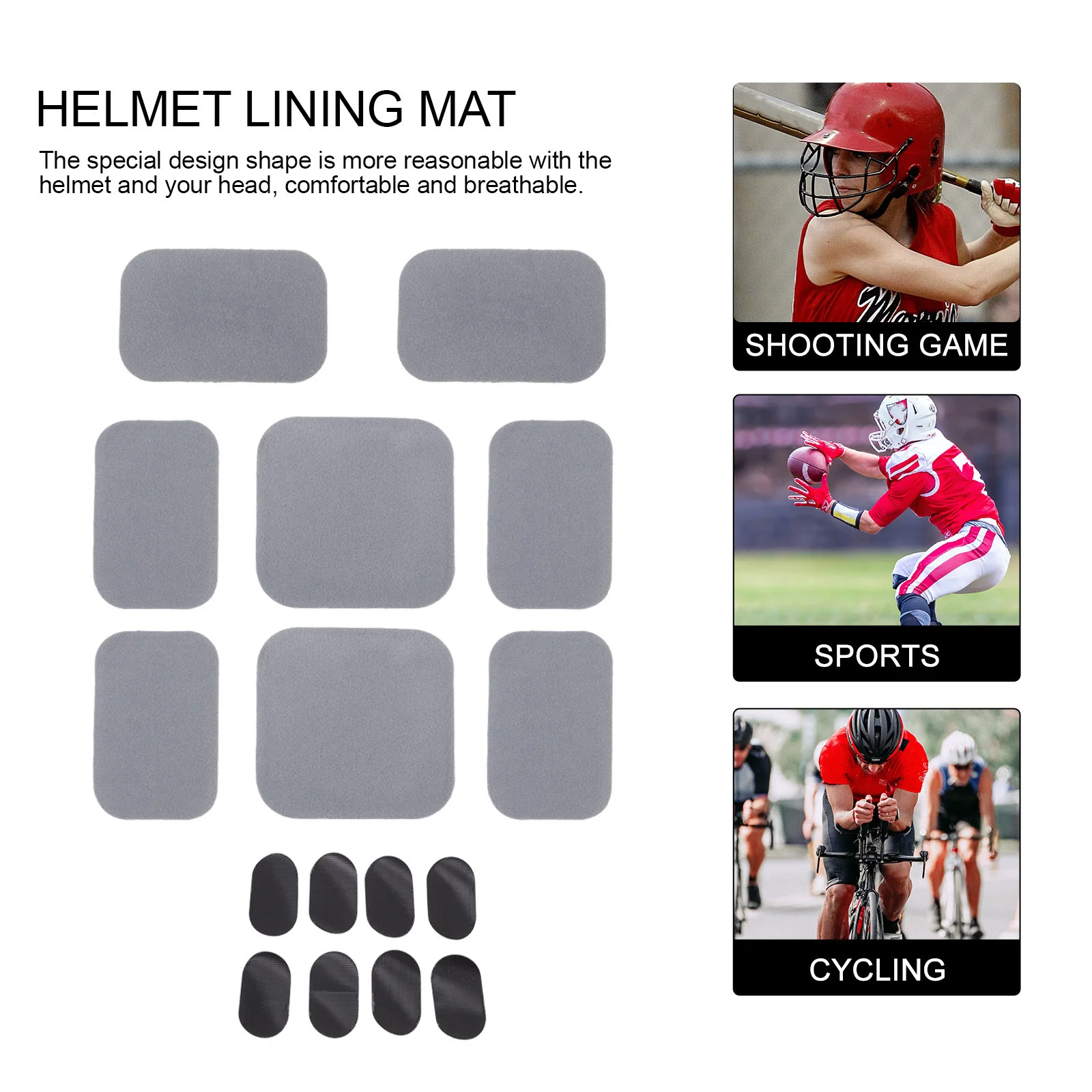 8Pcs Lining Pads Soft Breathable Foam Cushion Kit for Cycling Bike Comfortable Protective Inner Padding