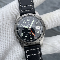 STEELDIVE Men GMT Watch 39MM Pilot Automatic Mechanical Wristwatch 20Bar Waterproof C3 Luminous Sapphire NH34 Military