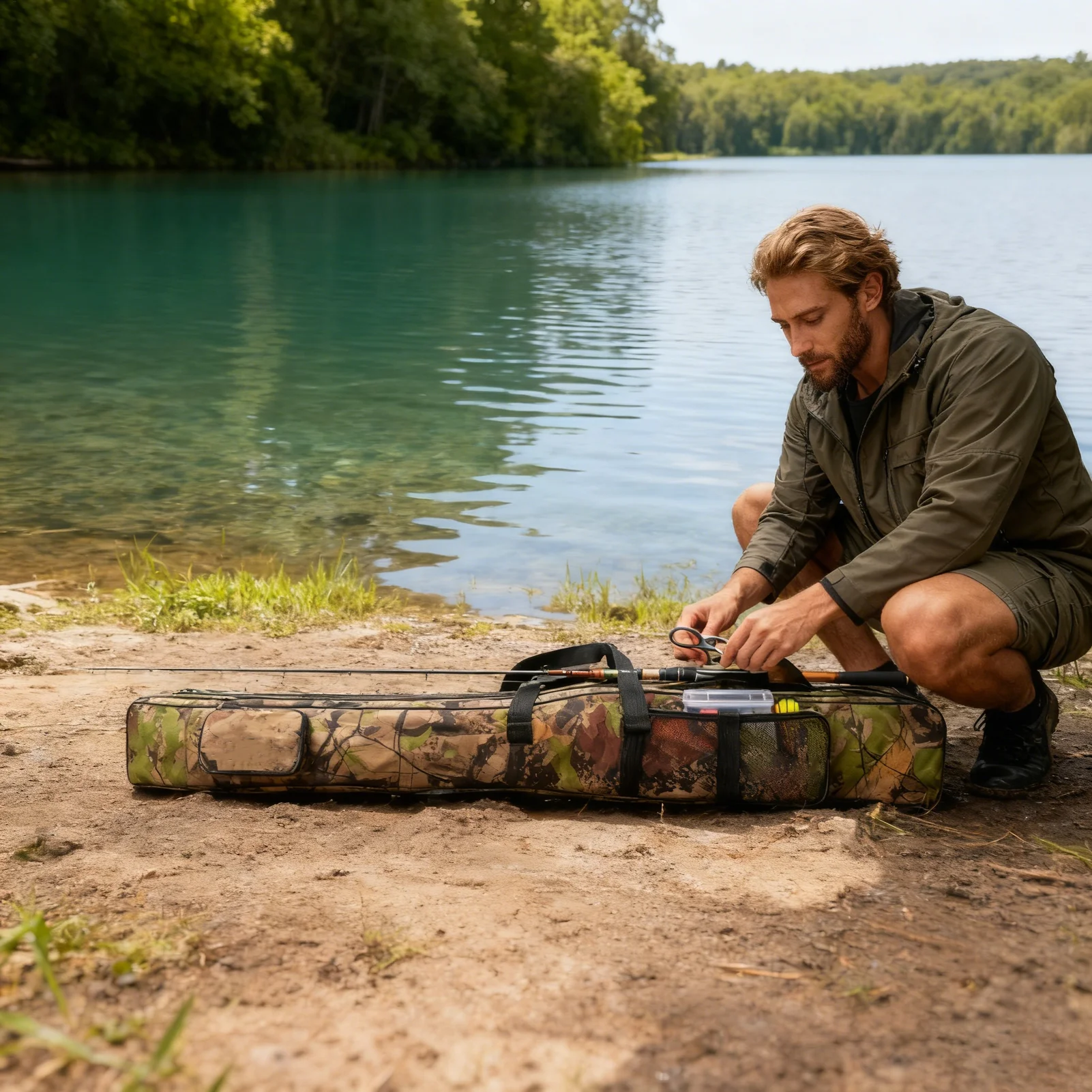 

Чехол для удочки, складной органайзер для снастей с ручкой и регулируемым ремешком, складная сумка для рыболовных снастей Оксфорд для женщин