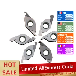 10PCS FVC1604R VC1604R KT930S Inside Groove Carbide Inserts 100 150 200 250 300 End face grooving for Grooving Turning Tool