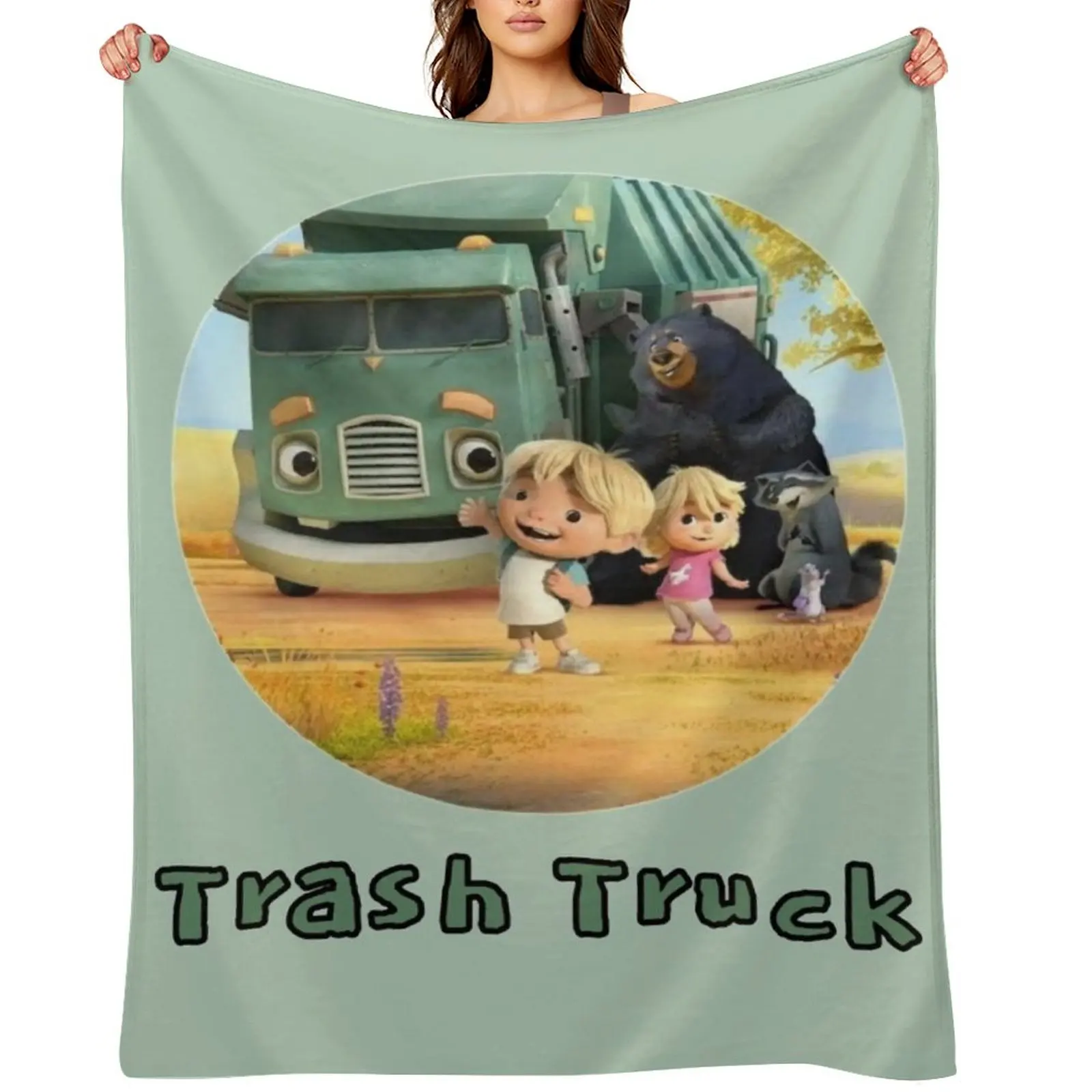 

Trash Truck Netflix animation movie Throw Blanket Decorative Throw Custom Designers funny gift Blankets