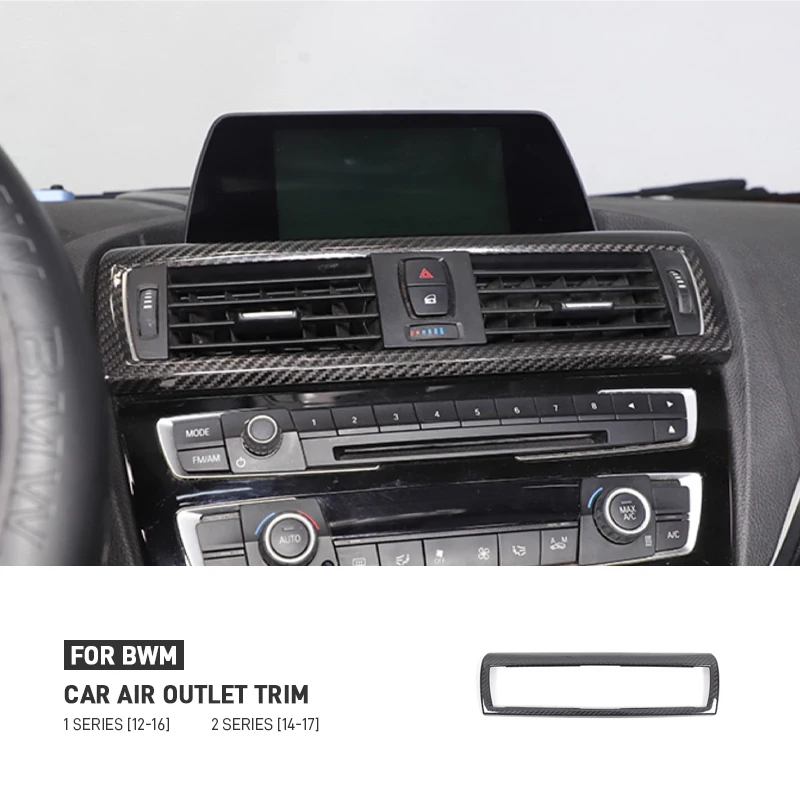 

For BMW 1 2 Series F20 F21 F22 F23 Real Carbon Fiber Car Central Control Air Vent Outlet Frame Trim Cover Decoration Accessories