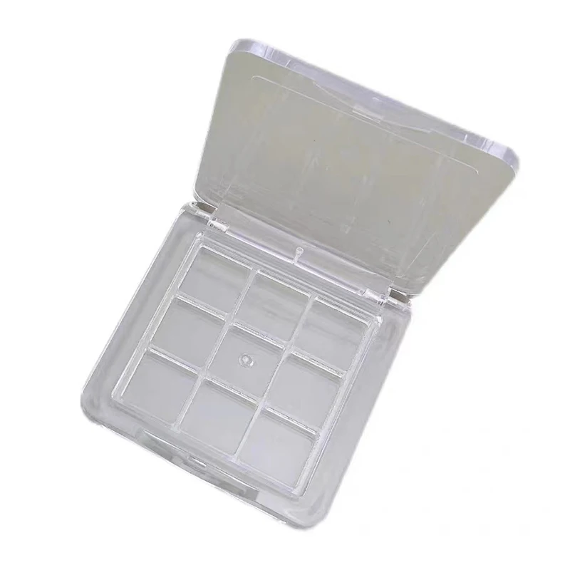 Estuche de sombra de ojos vacío para mujeres y niñas, paleta de 9 rejillas, plato de almacenamiento de maquillaje para principiantes, herramienta de sombra de ojos DIY