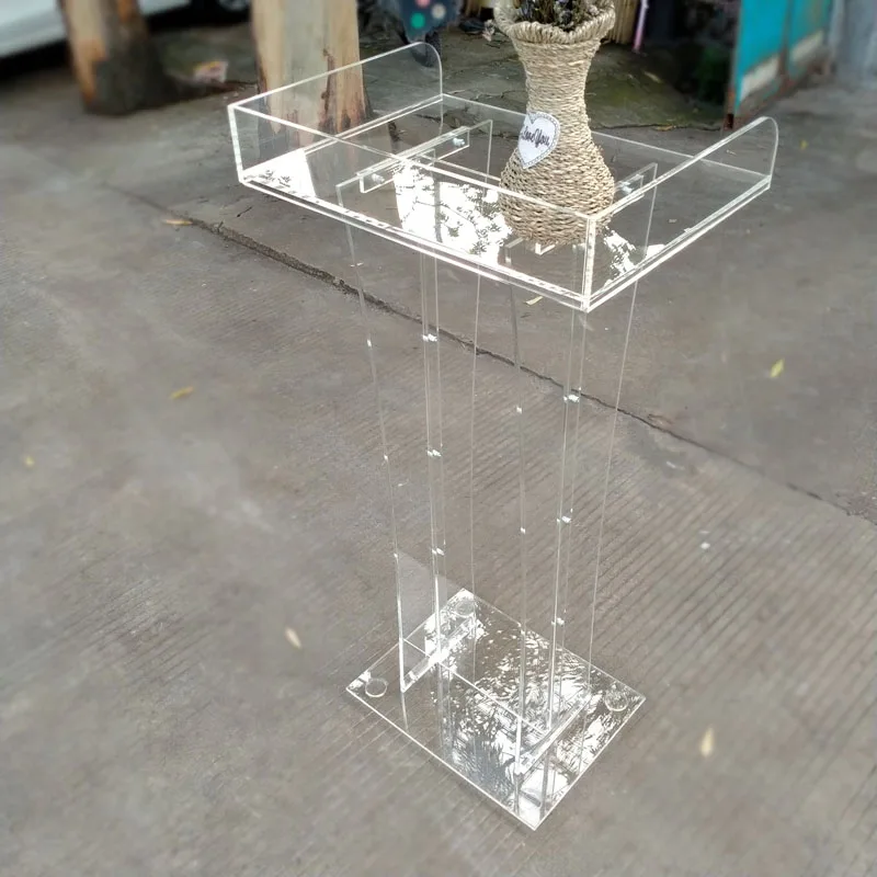 Transparent crystal acrylic plexiglass welcome guest lectern celebration conference activities