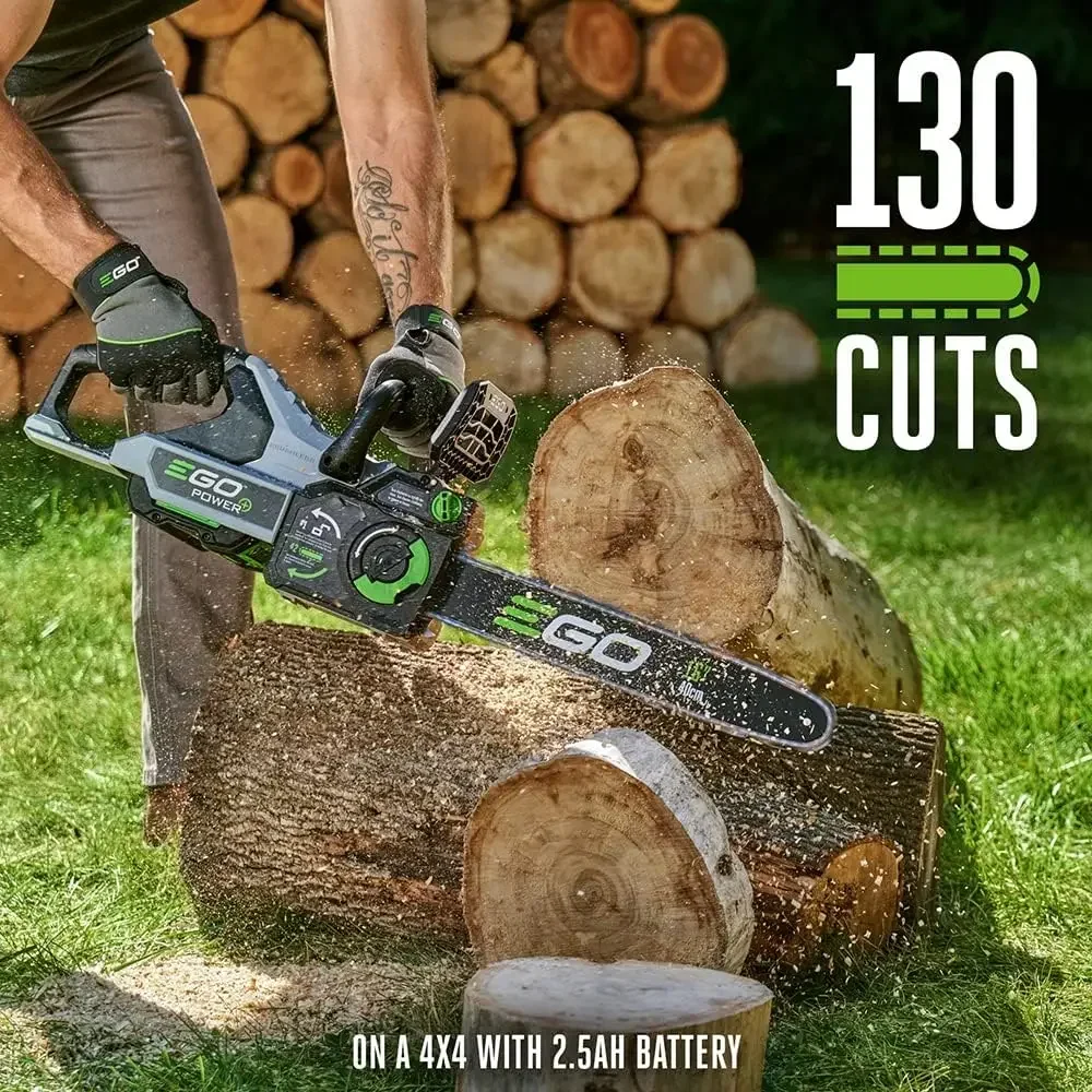 2024 USA CS1611 16-Inch 56V Lithium-ion Cordless Chainsaw - Battery and Charger Included, Black