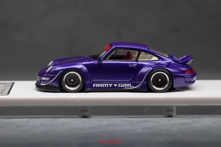 Fuelme 1:64 RWB Series 993 930 964 Victoria Bordeaux Poison Simulation Limited Edition Resin Metal Static Car Model Toy Gift