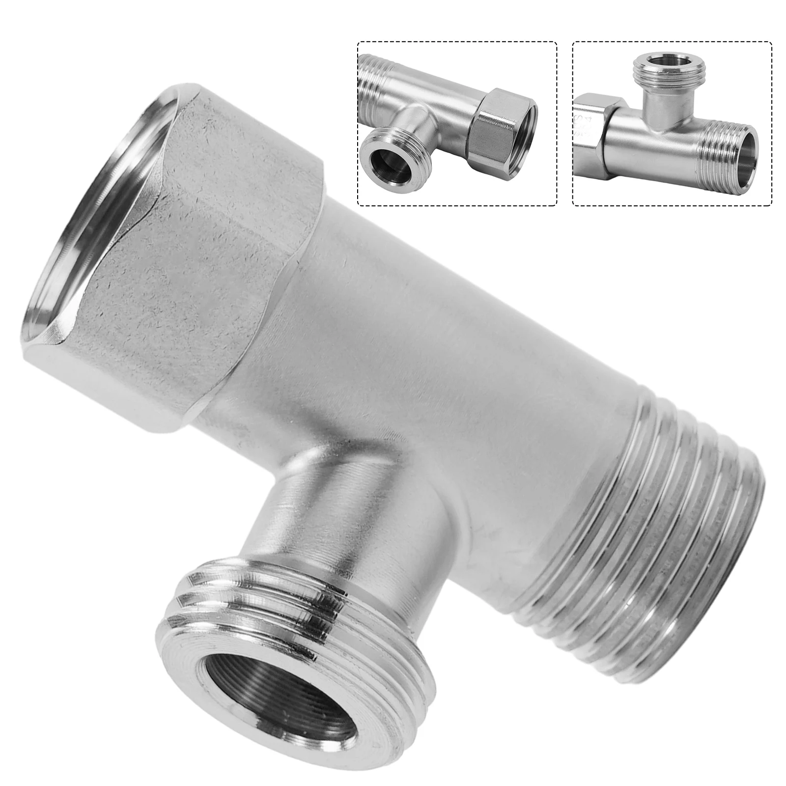 

T Adapter Diverter Valve Toilet 304 Stainless Steel G1 2 T Valve Sprayer Shower T Shape Diverter Three way Device