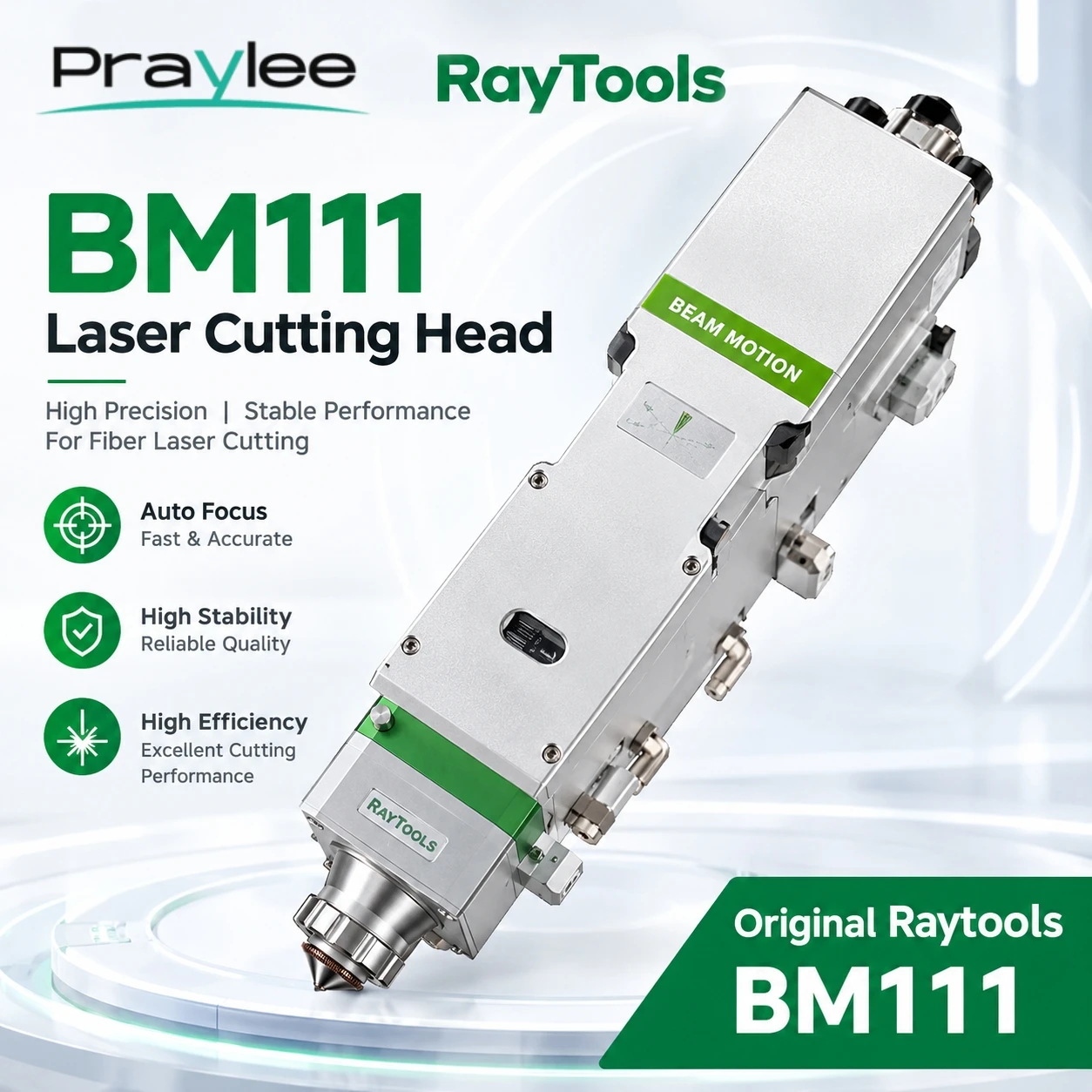 Original Raytools BM111‑2D Auto‑Focus Laser Cutting Head 3.3KW F125 F155 F200 With HCFA Servo Motor for Fiber Laser Metal Cuttin