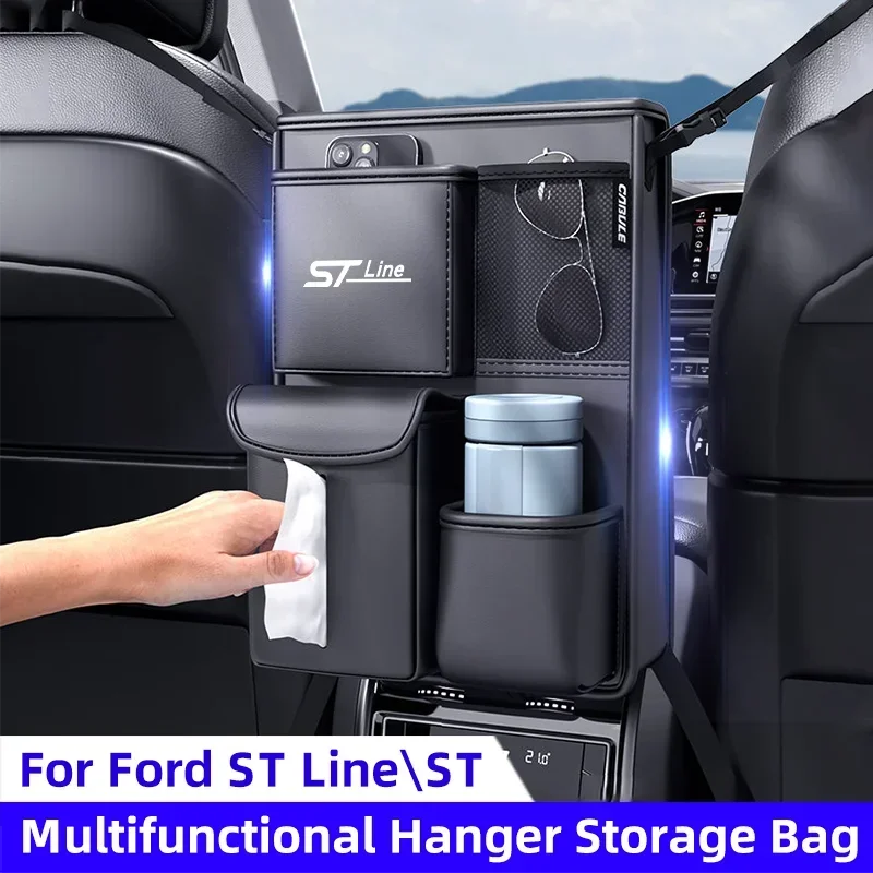 Car Seat Storage Organiser For Ford ST Line MK234 Between Driver and Passenge Seat Space Saving Shel Hanging Tissue Tidying Bag