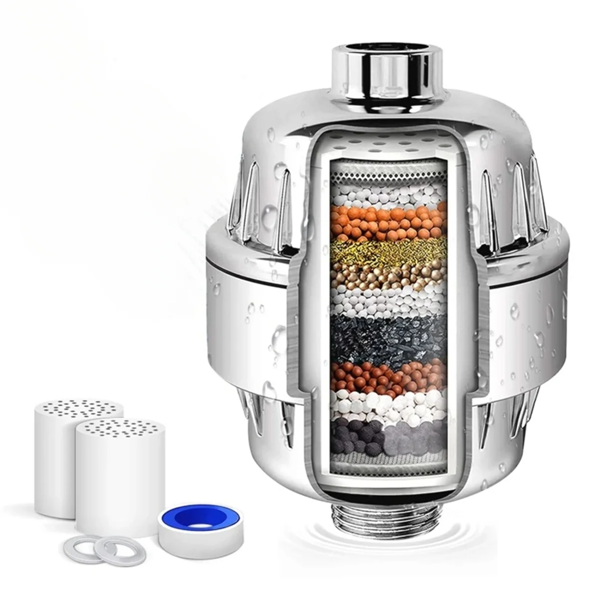 

A04V 20-ступенчатый набор фильтров для воды для душа для удаления хлорного фтора, тяжелых металлов, фильтрованной, смягчающей воды для душа