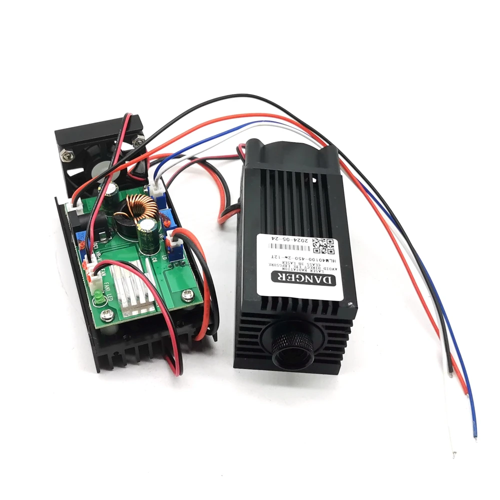 Adjustable High Power 450nm 4W /2W Blue Laser Diode Dot Module Engraver with Heatsink 12V TTL