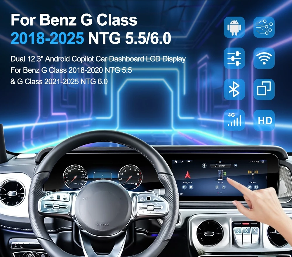 Dual Screen GPS Navigation Digital Instrument Head Unit Retain Original Display For Mercedes-Benz G-Class W463 2018-2025