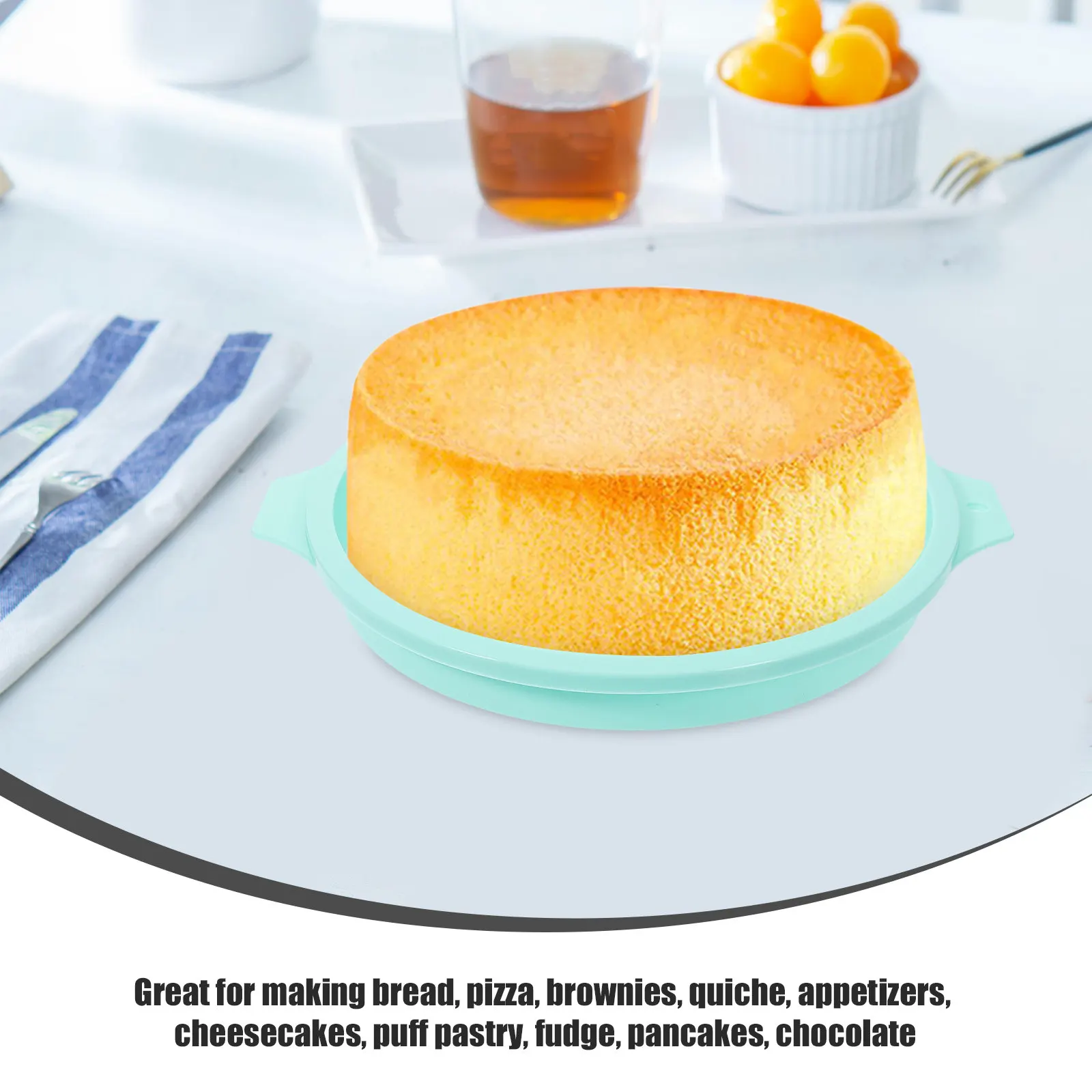 

Round Silicone Cake Pan Baking Mold Nonstick Dishwasher Safe Microwave Oven Friendly for Pizza Pancake