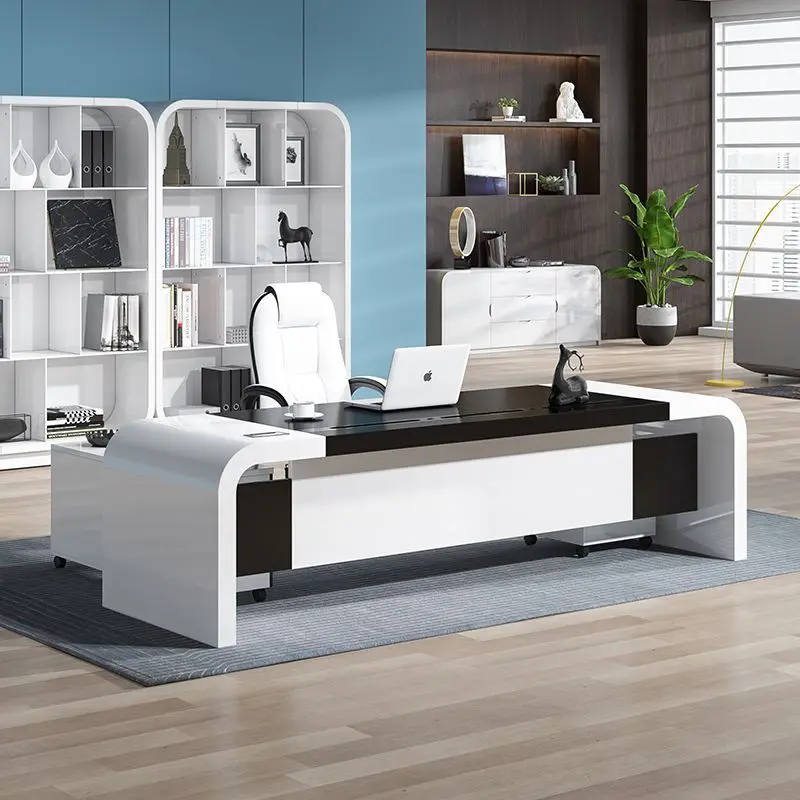 High-end paint office boss table simple modern president table