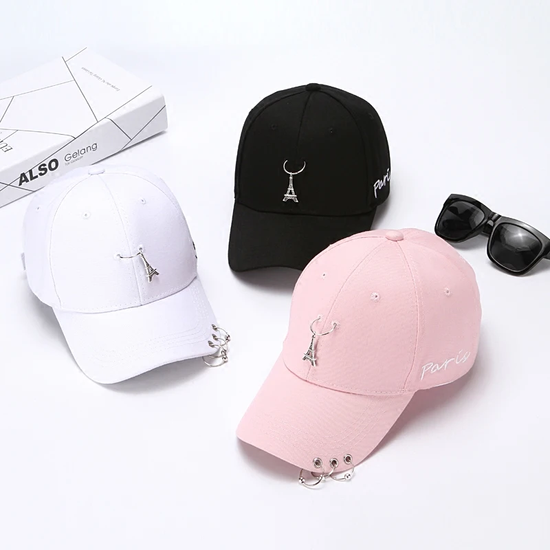 White Spring Iron Hoop Hat Female Summer Men\'s Korean Casual All-Match Fashionmonger Japanese Peaked Cap New Baseball Cap