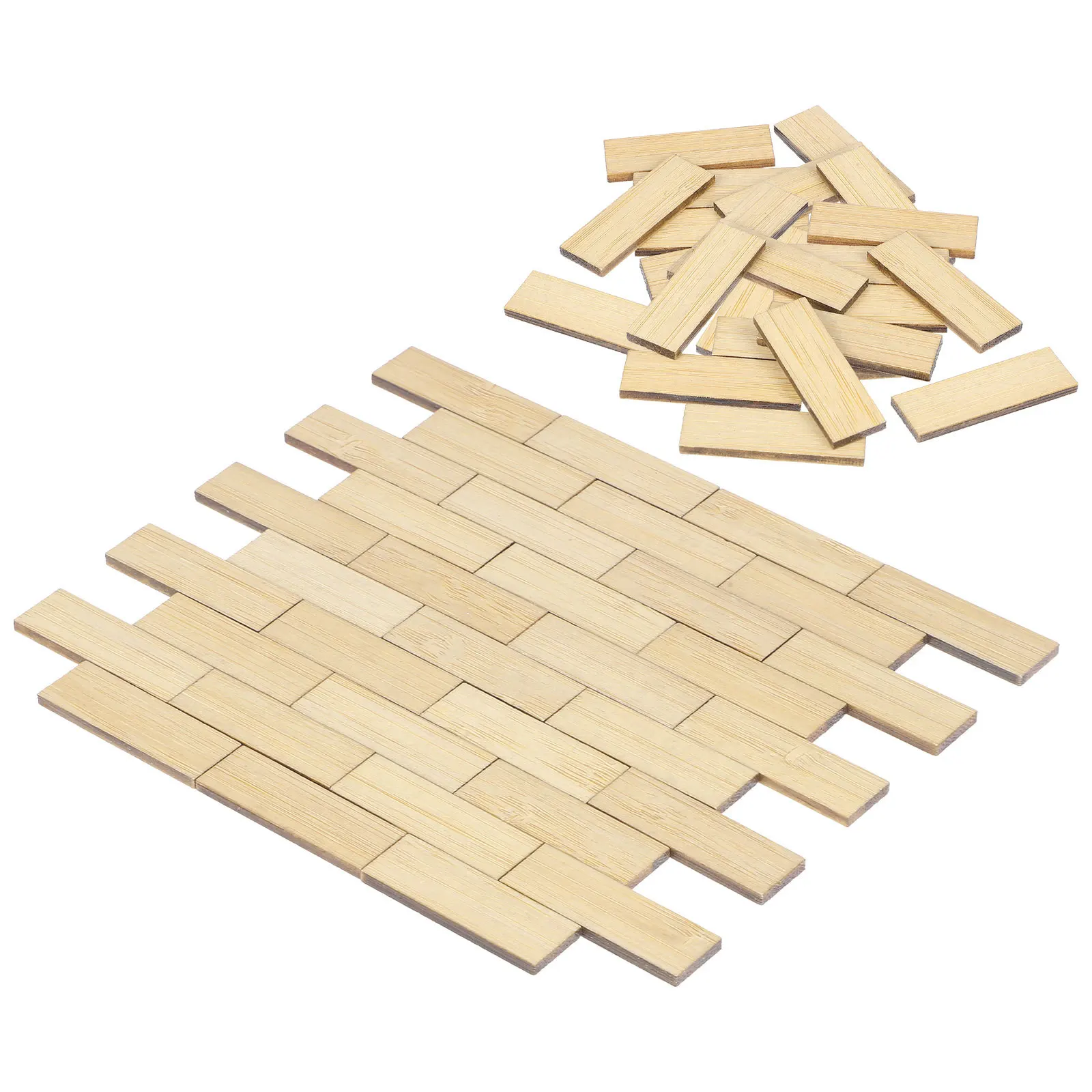 48 pièces d'accessoires miniatures pour maison de poupée, planchers en bois à grain réaliste, bricolage, assemblage facile pour la décoration de maison miniature, plancher de maison de poupée