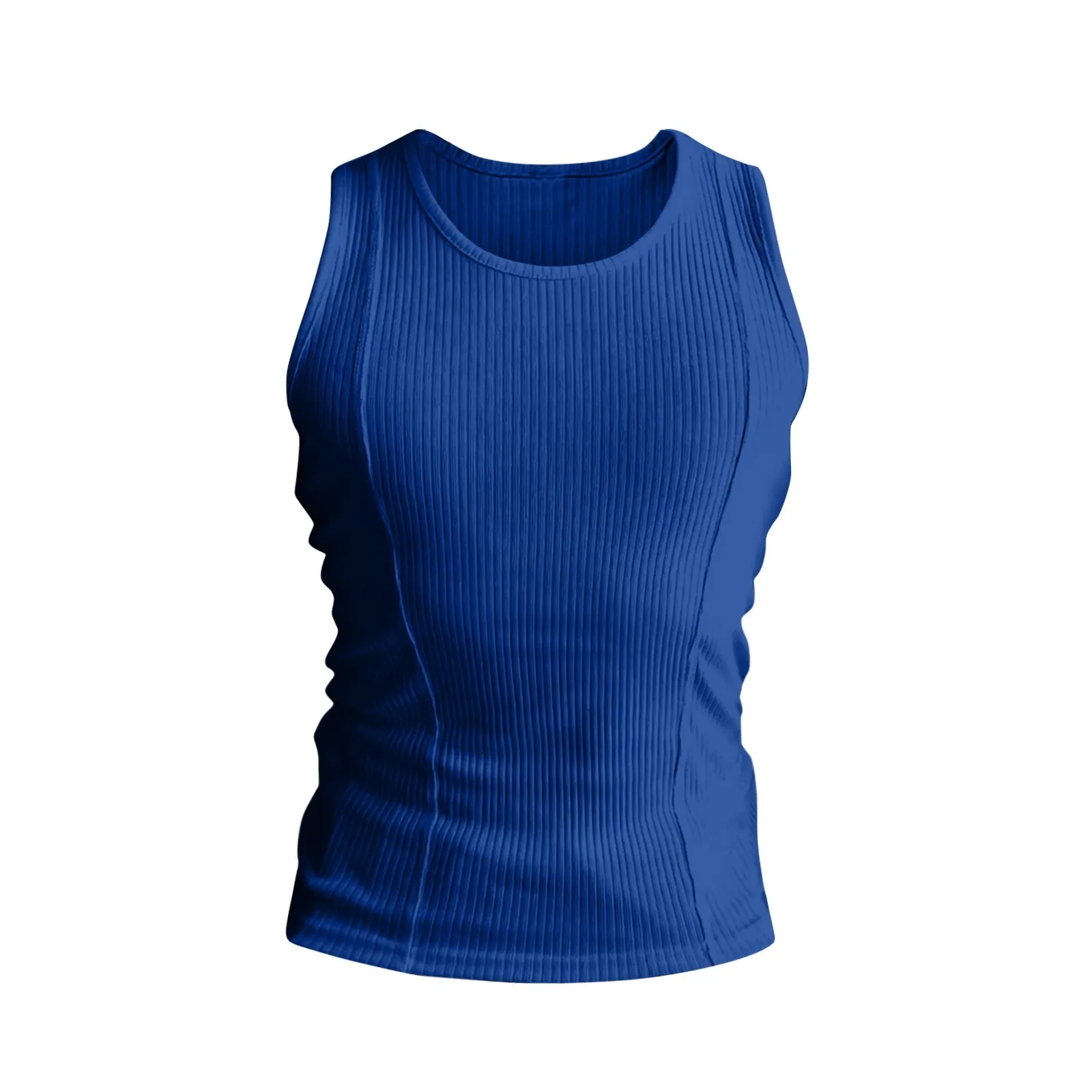 

Men'S Summer T-Shirt Men'S Summer Vertical Stripe Wide Shoulder Vest Men'S Casual Sports Vest Solid Color Men'S Sleeveless Shirt